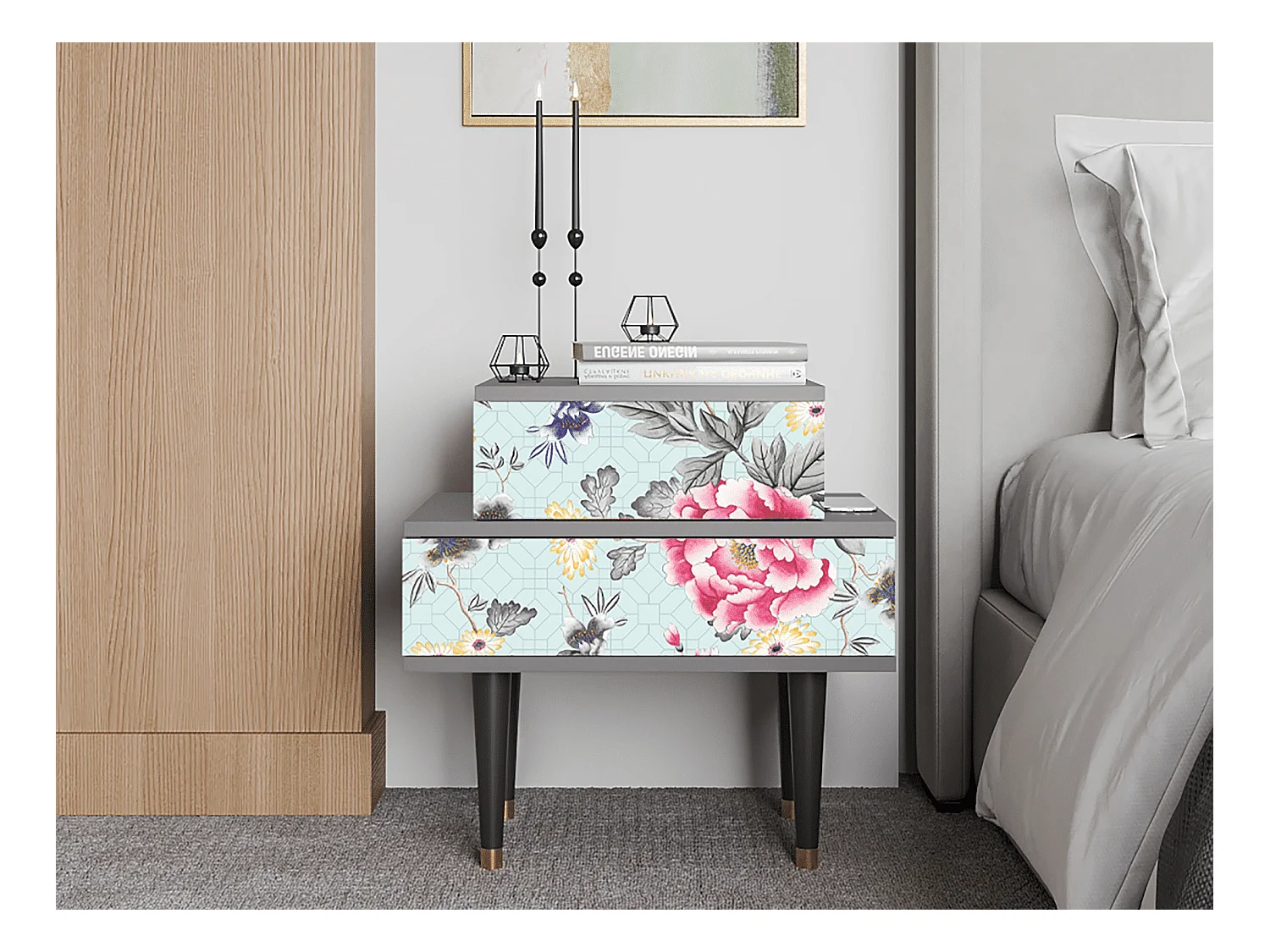 Table de nuit - 58х58х41 cm - NS1 - Sky Garden, Gris
