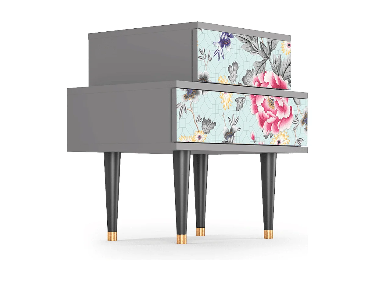 Stolik nocny - 58х58х41 cm - NS1 - Sky Garden, Szary