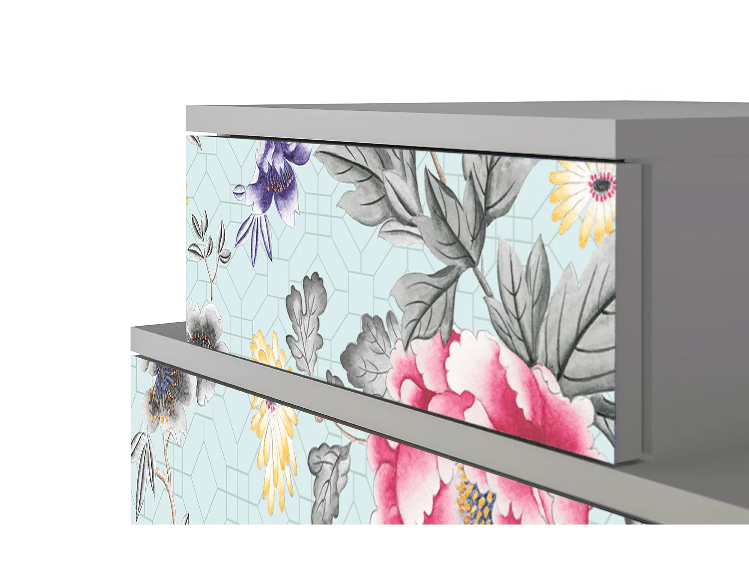 Stolik nocny - 58х58х41 cm - NS1 - Sky Garden, Szary