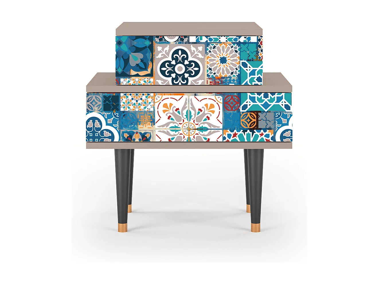 Table de nuit - 58х58х41 cm - NS1 - Moroccan Market, Latte