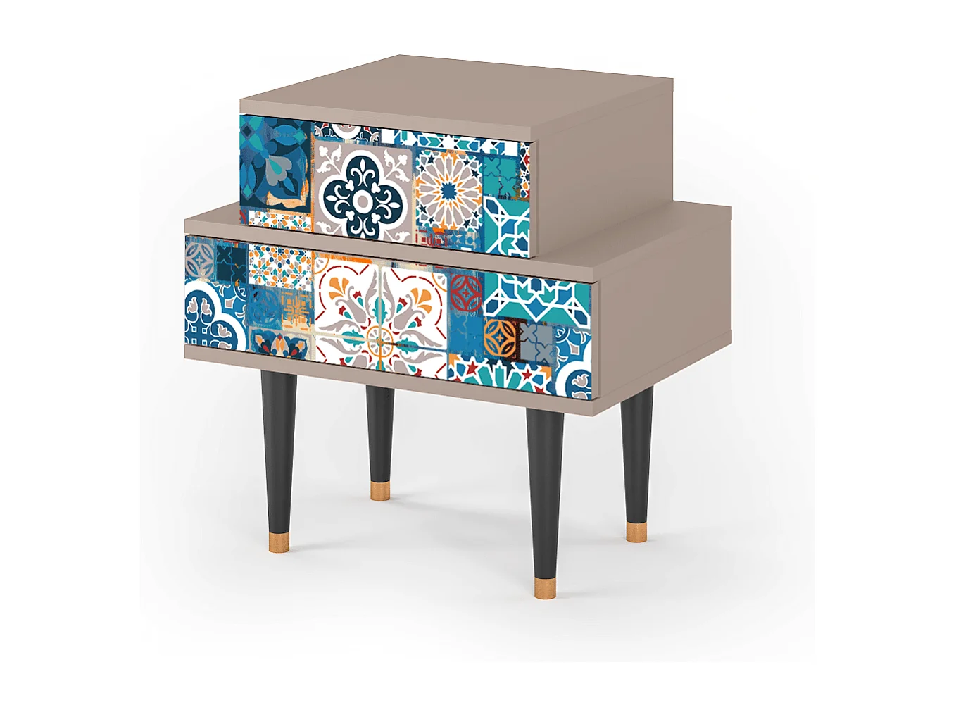 Table de nuit - 58х58х41 cm - NS1 - Moroccan Market, Latte