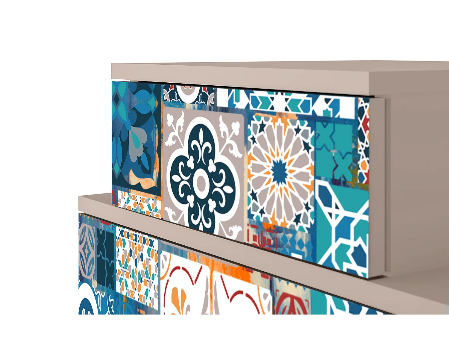 Table de nuit - 58х58х41 cm - NS1 - Moroccan Market, Latte