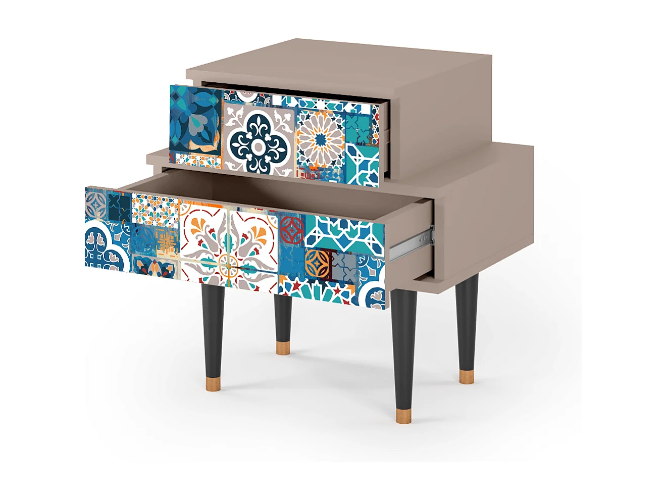 Table de nuit - 58х58х41 cm - NS1 - Moroccan Market, Latte