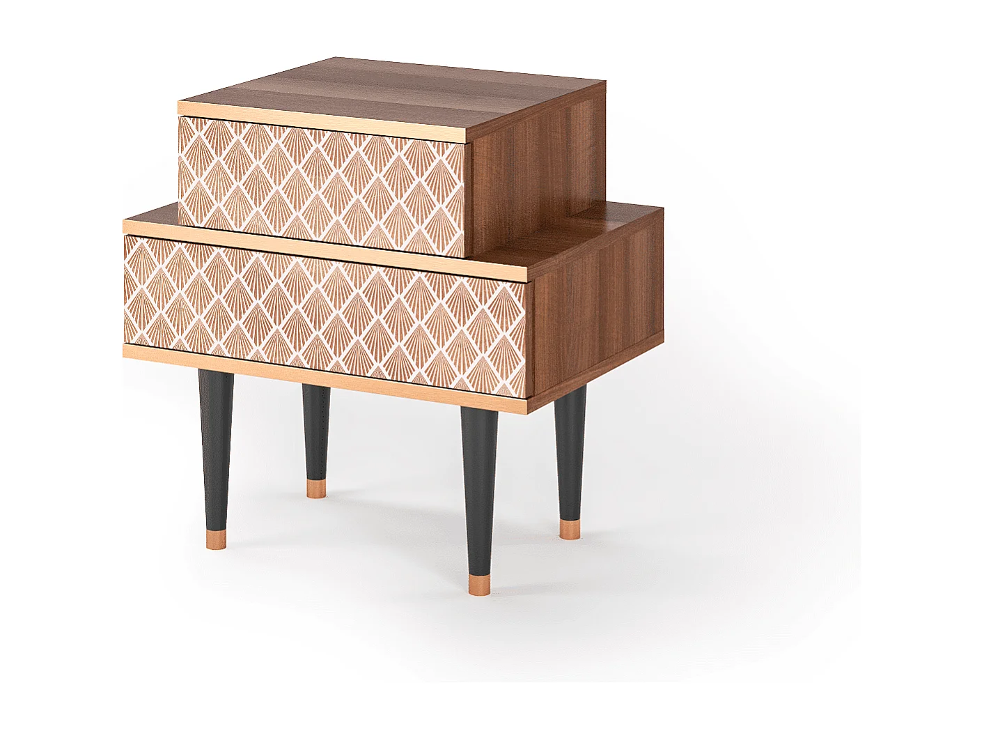 Nachttisch - 58х58х41 cm - NS1 - Pastel Sunrise, Walnuss