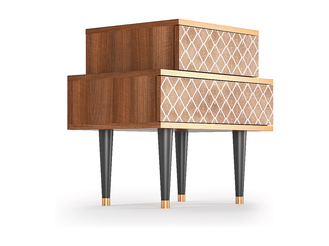 Nachttisch - 58х58х41 cm - NS1 - Pastel Sunrise, Walnuss