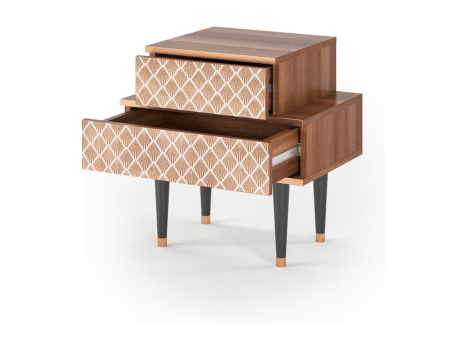 Nachttisch - 58х58х41 cm - NS1 - Pastel Sunrise, Walnuss