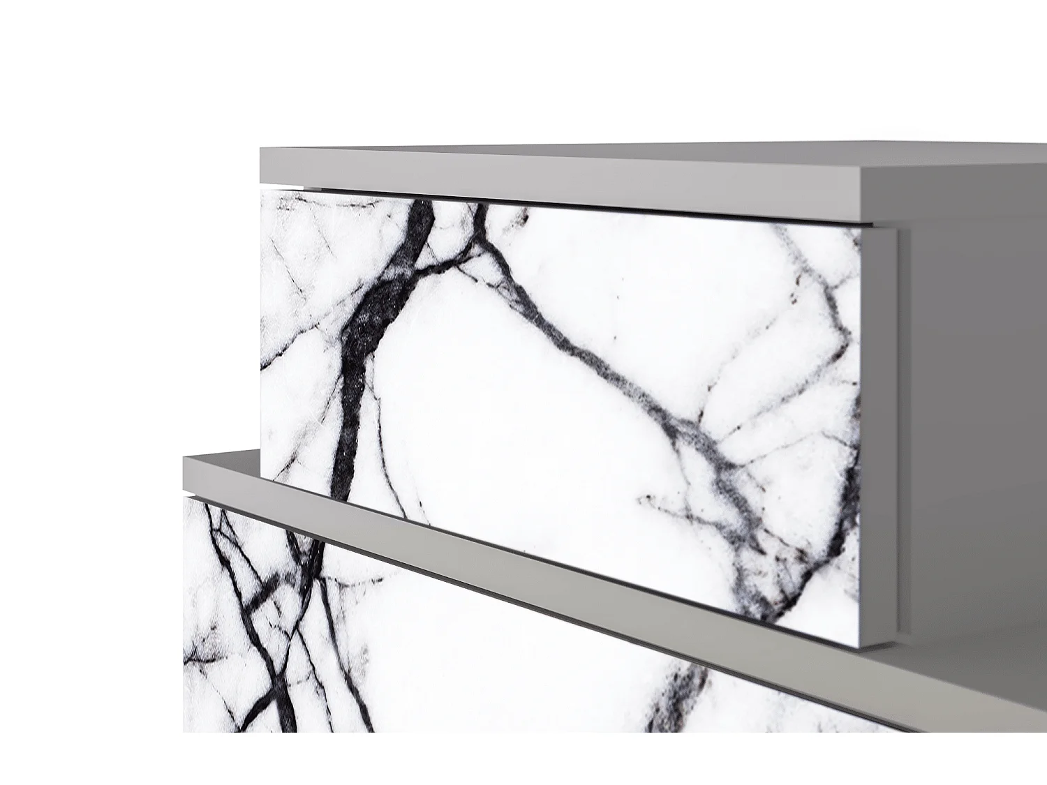 Table de nuit - 58х58х41 cm - NS1 - Raven Marble, Gris