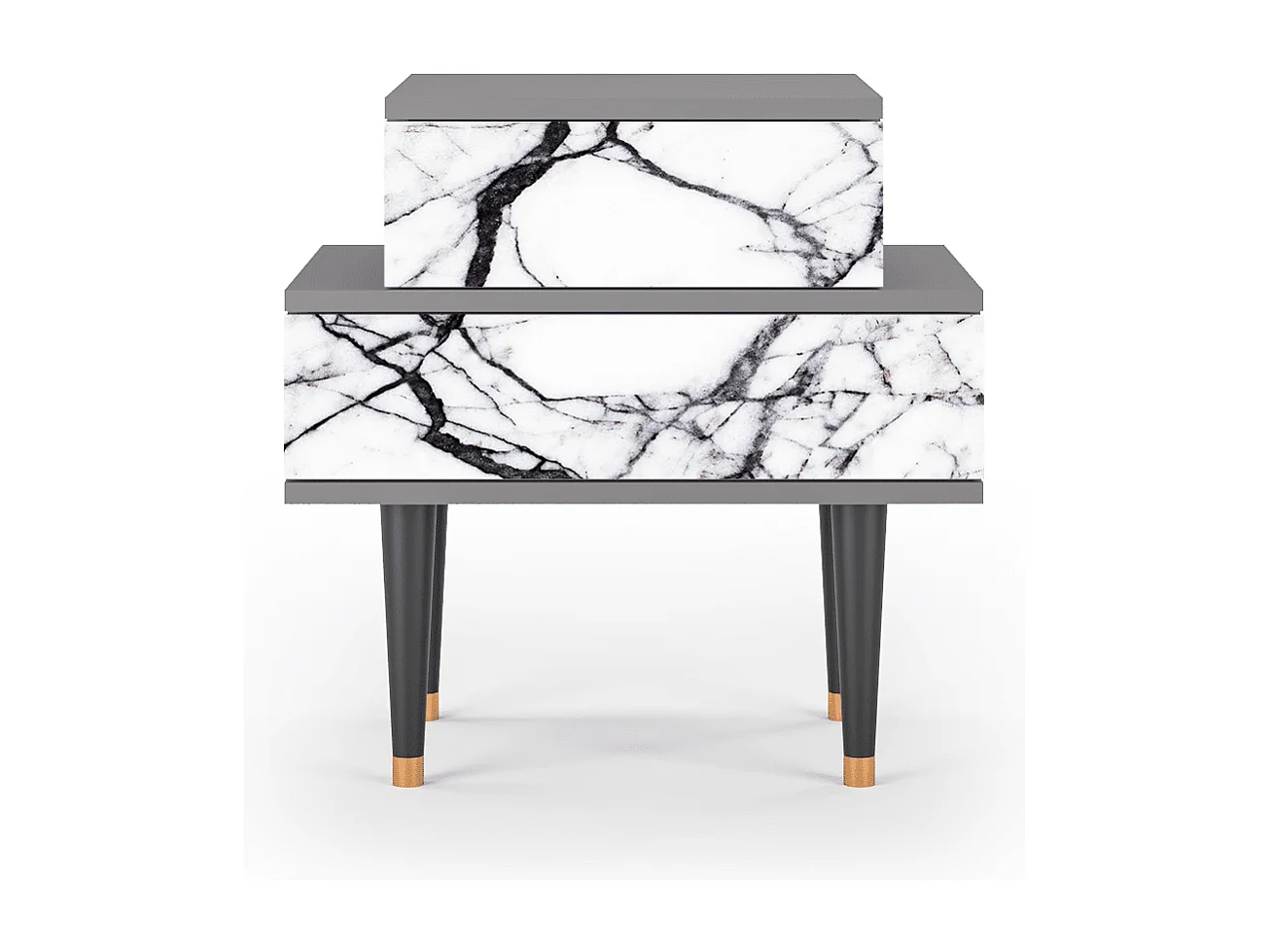 Nachtkastje - 58х58х41 cm - NS1 - Raven Marble, Grijs