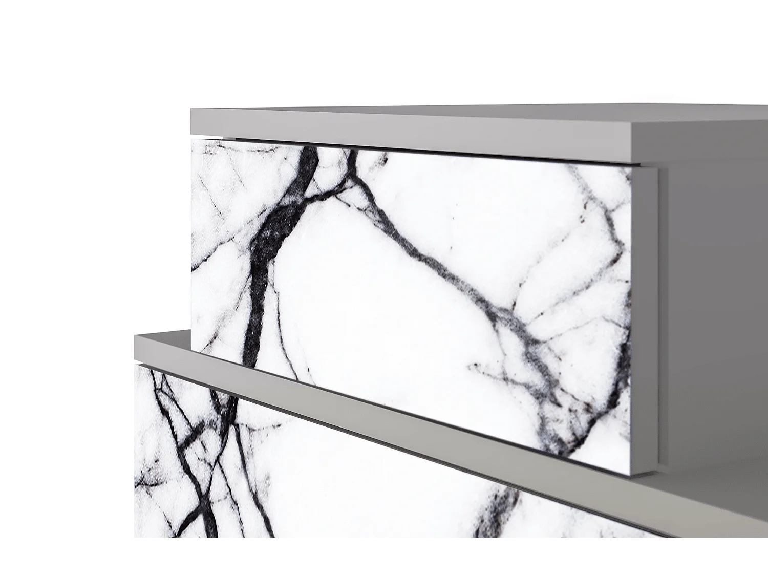 Nachtkastje - 58х58х41 cm - NS1 - Raven Marble, Grijs