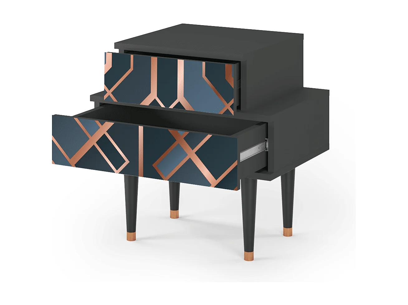 Table de nuit - 58х58х41 cm - NS1 - Ashy 1920', Anthracite