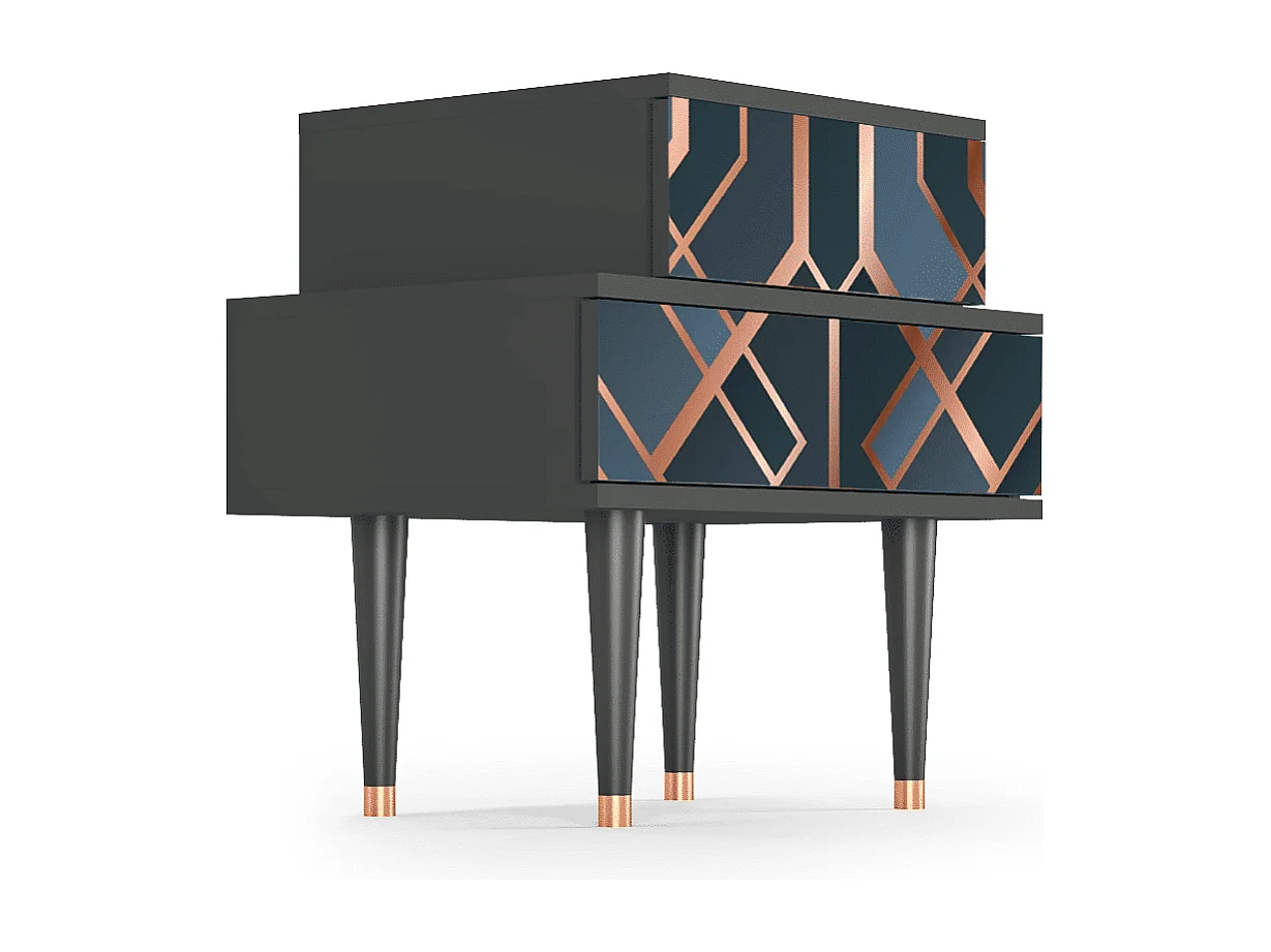 Table de nuit - 58х58х41 cm - NS1 - Ashy 1920', Anthracite