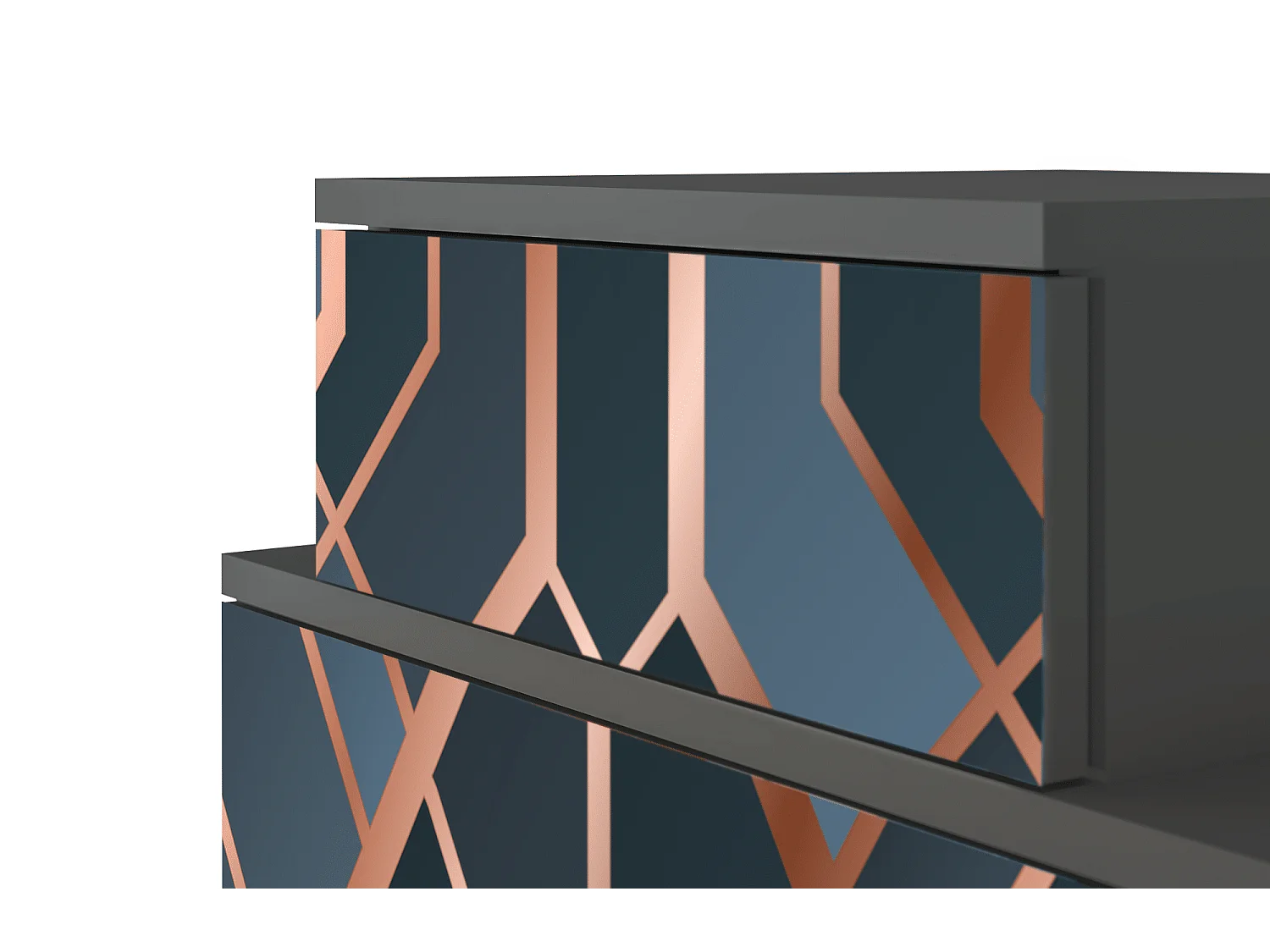 Table de nuit - 58х58х41 cm - NS1 - Ashy 1920', Anthracite