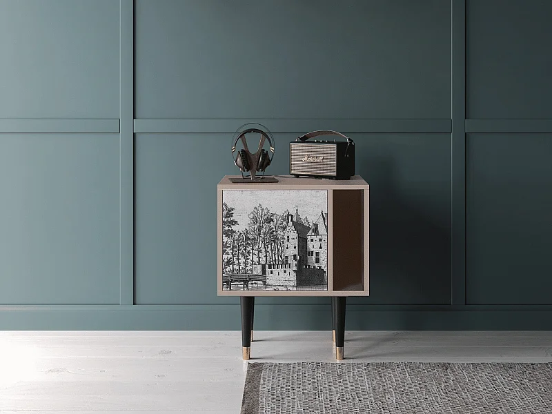 Table de nuit - 57х69х48 cm - S2 - Castle with Bridge, Latte