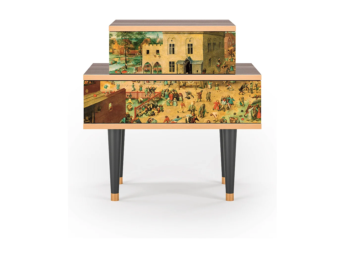 Stolik nocny - 58х58х41 cm - NS1 - Children Games, Orzech