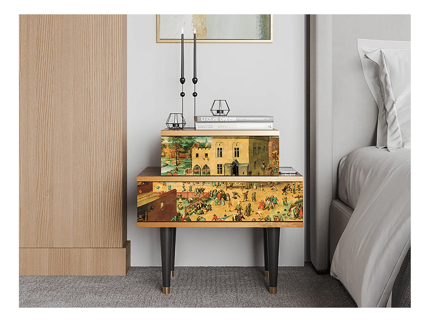 Table de nuit - 58х58х41 cm - NS1 - Children Games, Noyer