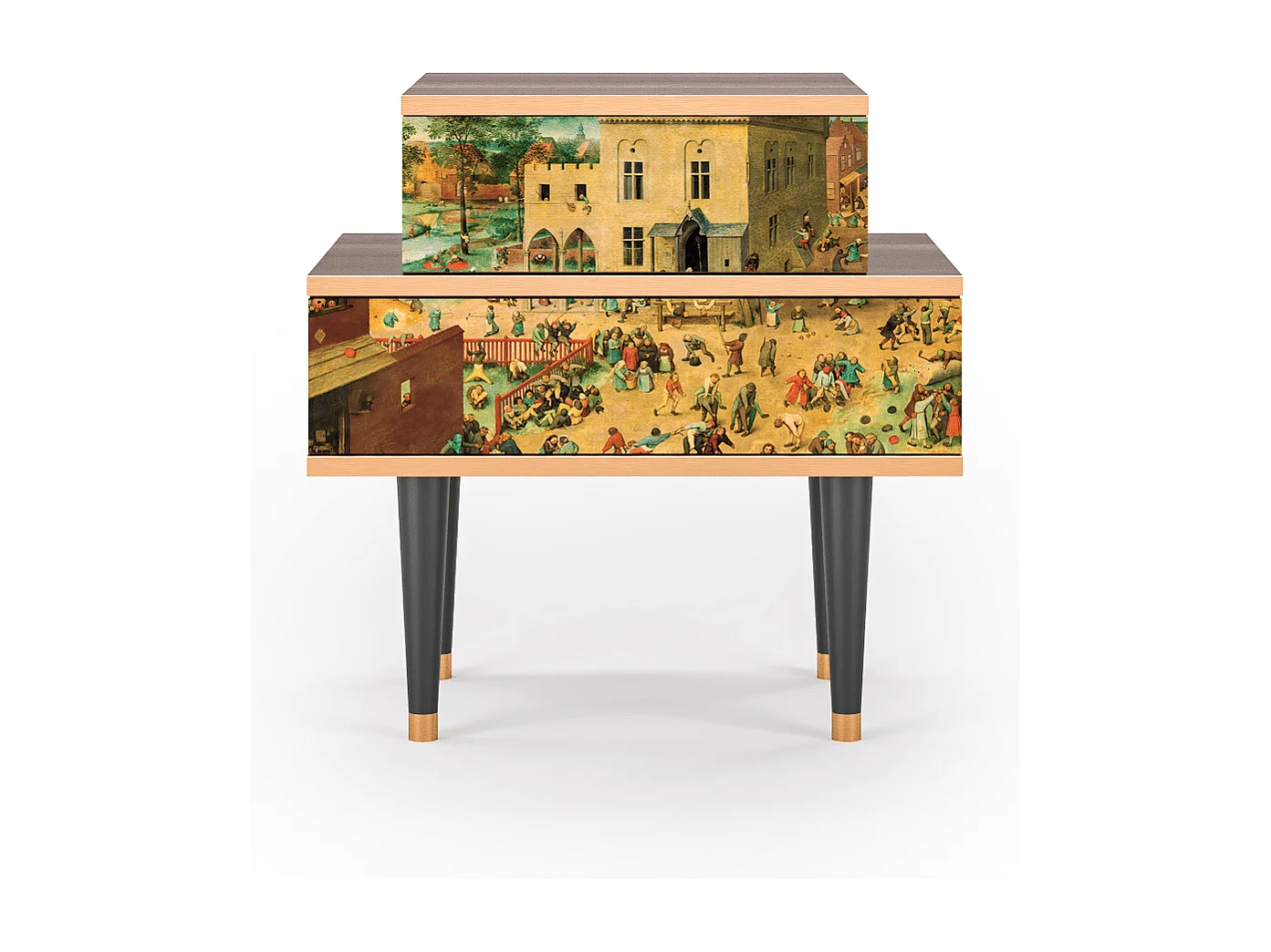 Stolik nocny - 58х58х41 cm - NS1 - Children Games, Orzech