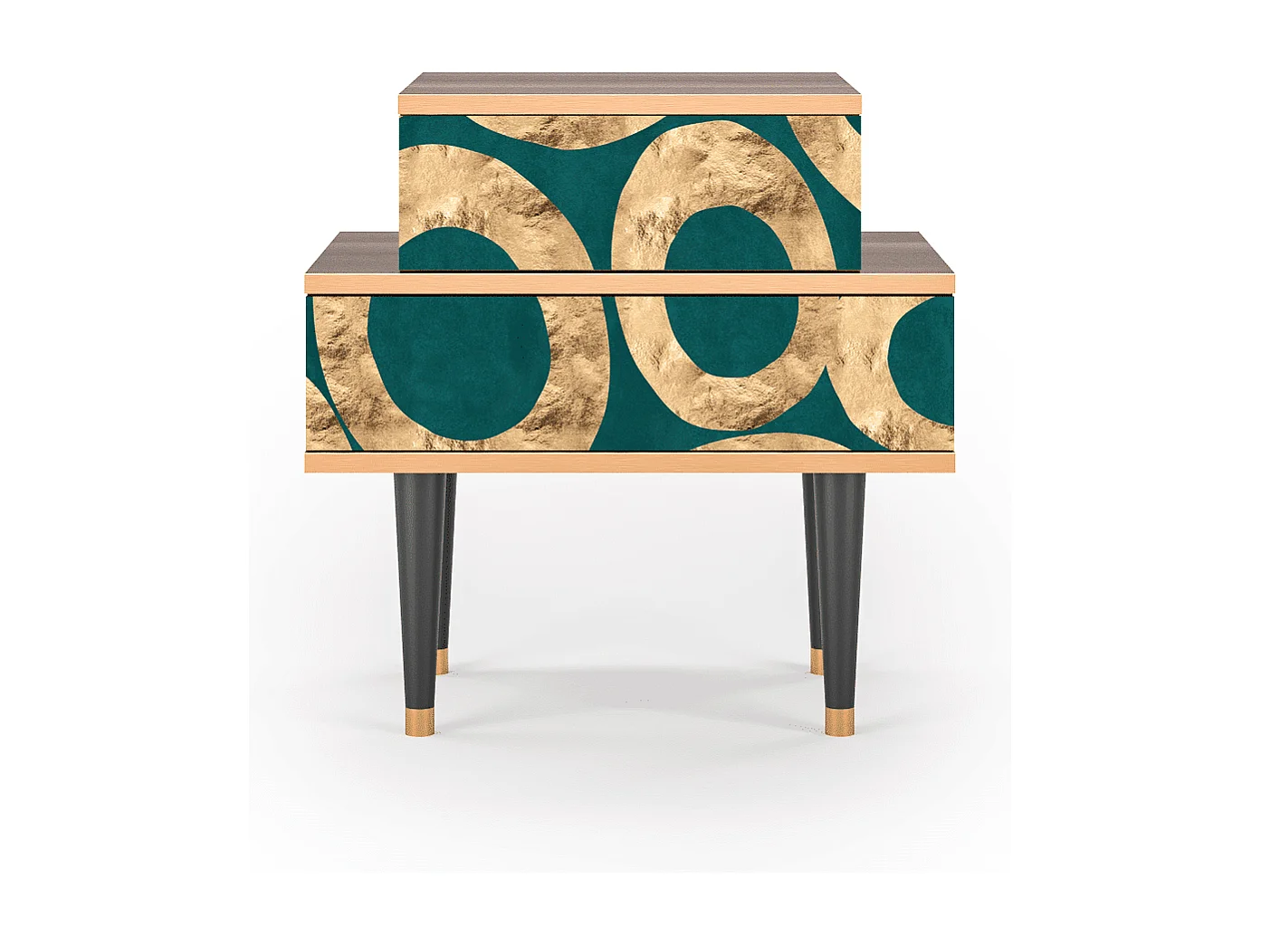 Stolik nocny - 58х58х41 cm - NS1 - Zircon Sphere, Orzech