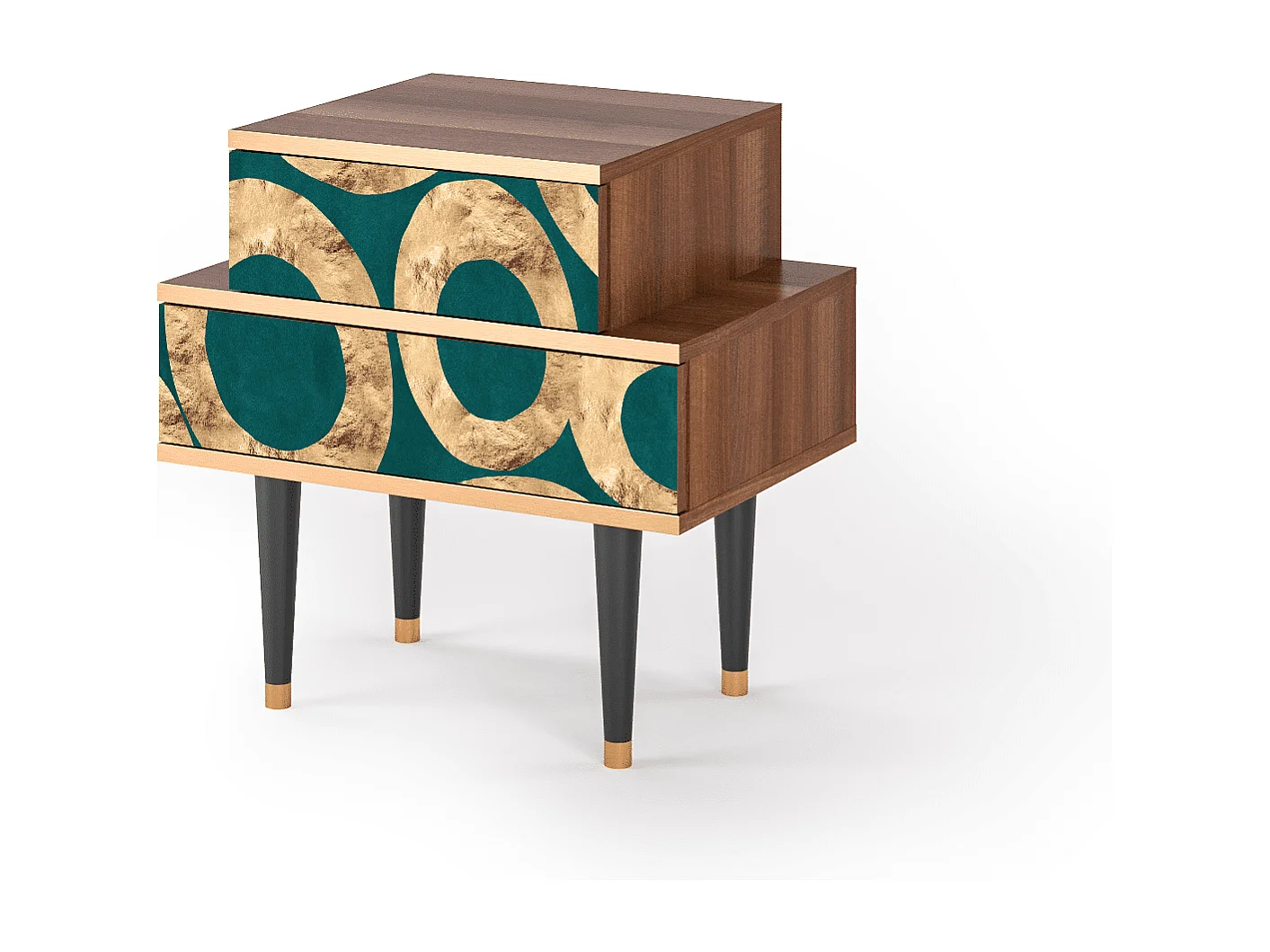 Stolik nocny - 58х58х41 cm - NS1 - Zircon Sphere, Orzech