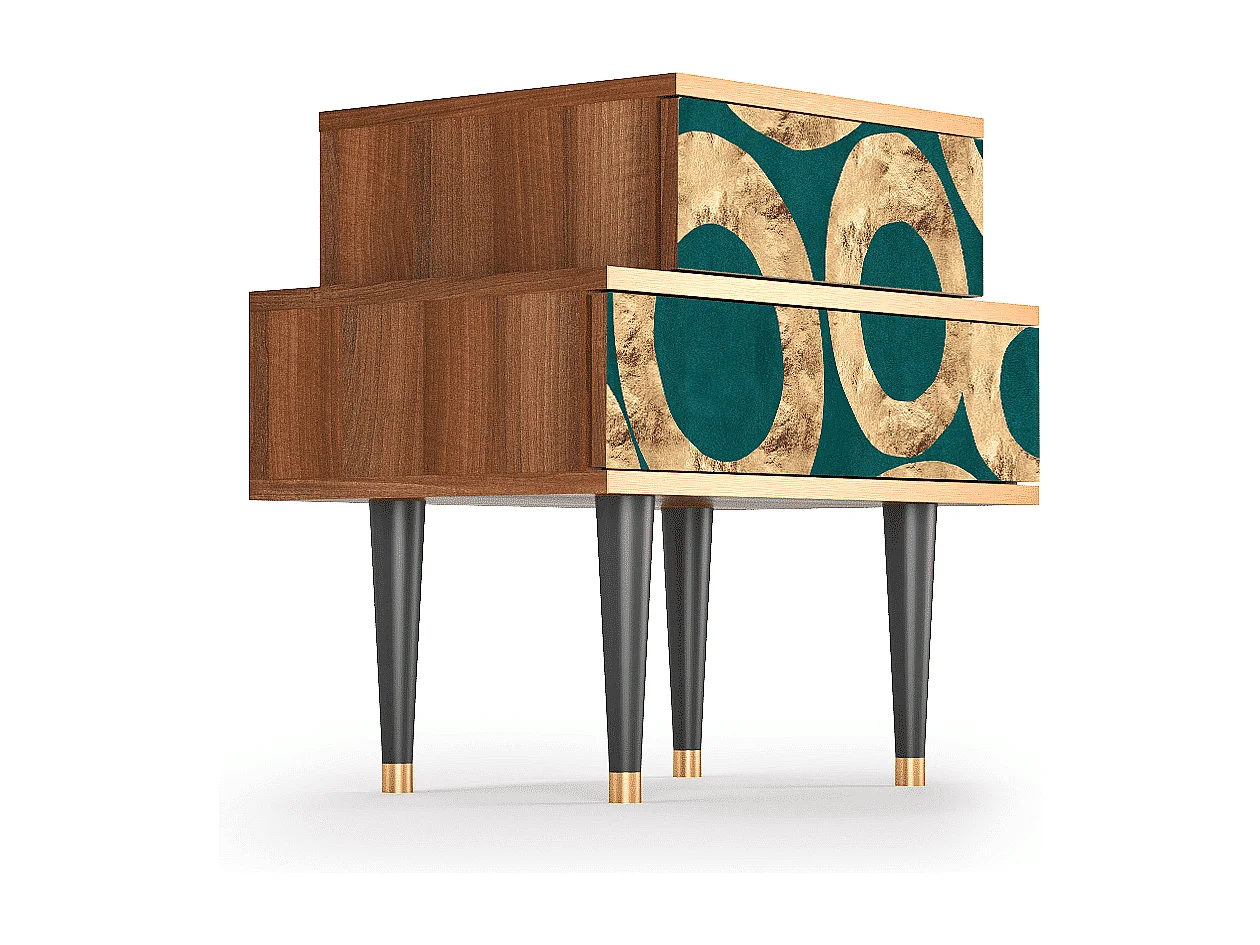 Stolik nocny - 58х58х41 cm - NS1 - Zircon Sphere, Orzech