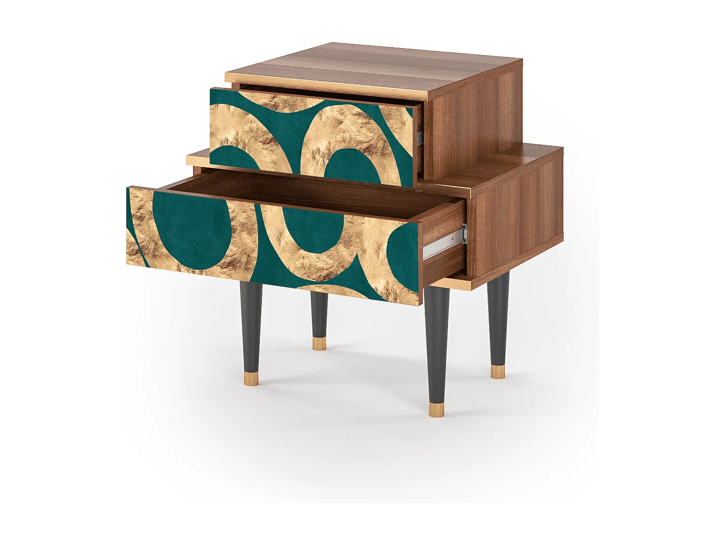 Stolik nocny - 58х58х41 cm - NS1 - Zircon Sphere, Orzech