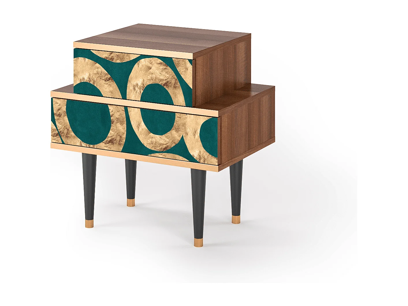 Table de nuit - 58х58х41 cm - NS1 - Zircon Sphere, Noyer