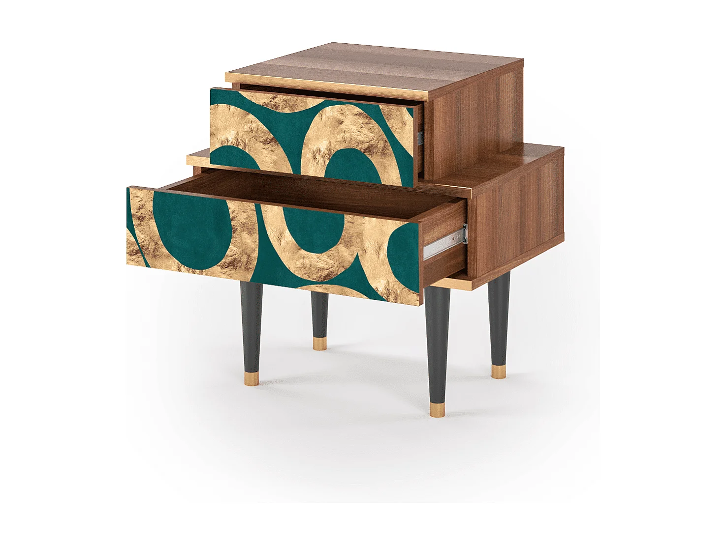 Table de nuit - 58х58х41 cm - NS1 - Zircon Sphere, Noyer