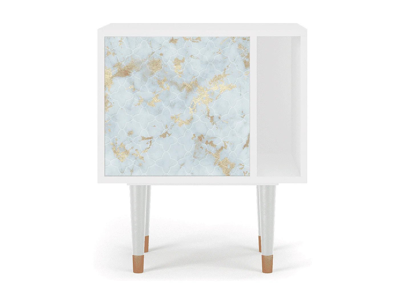 Nachtkastje - 57х69х48 cm - S2 - Golden Waves, Wit