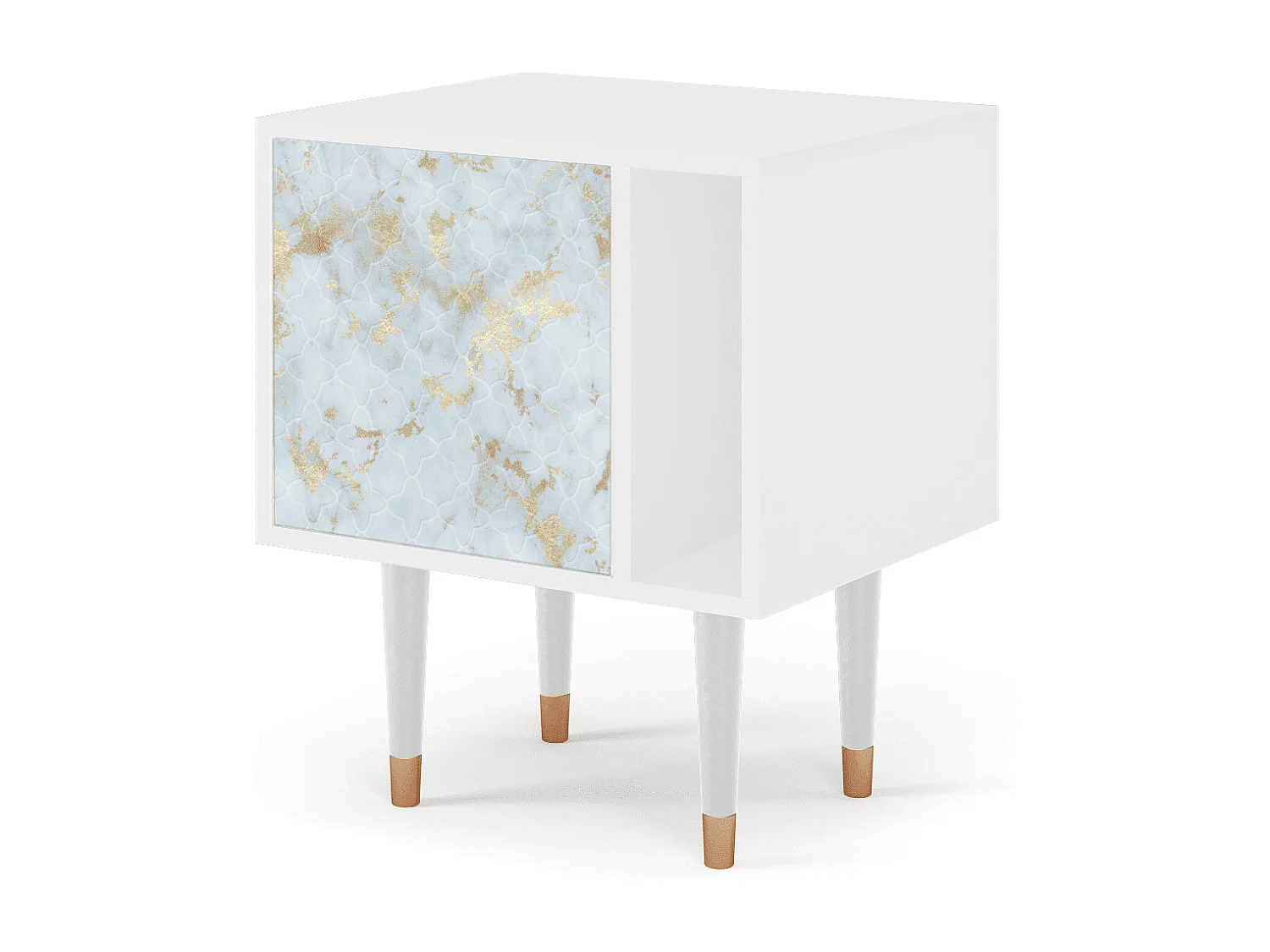 Nachtkastje - 57х69х48 cm - S2 - Golden Waves, Wit