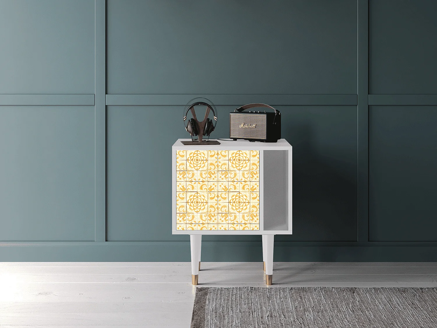 Nachtkastje - 57х69х48 cm - S2 - Sunshiny Tile, Wit