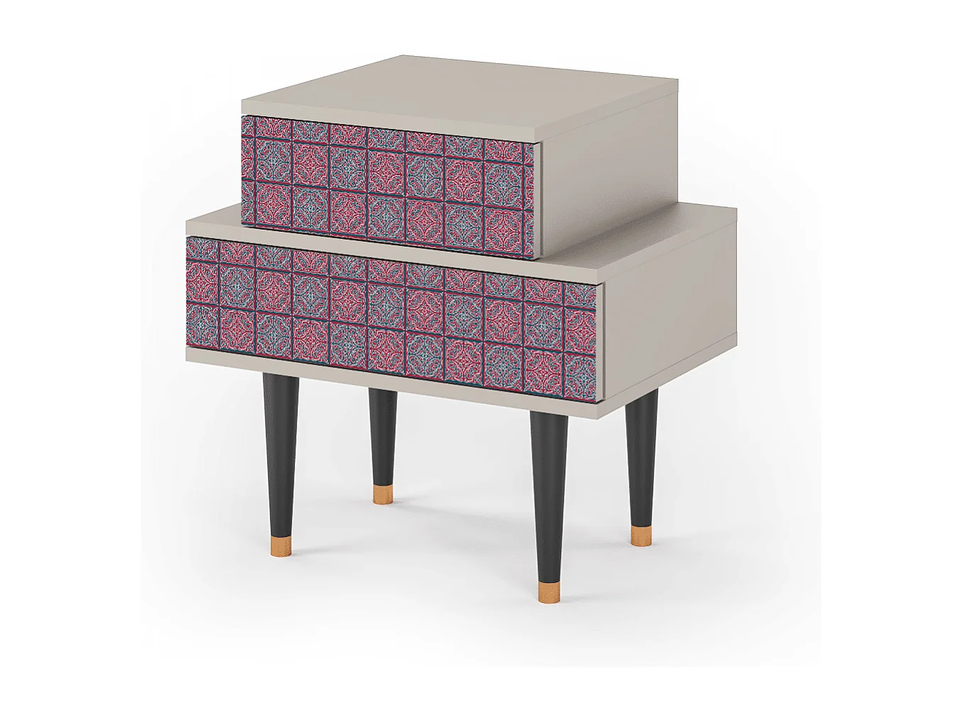 Table de nuit - 58х58х41 cm - NS1 - Riviera Mosaic, Sable