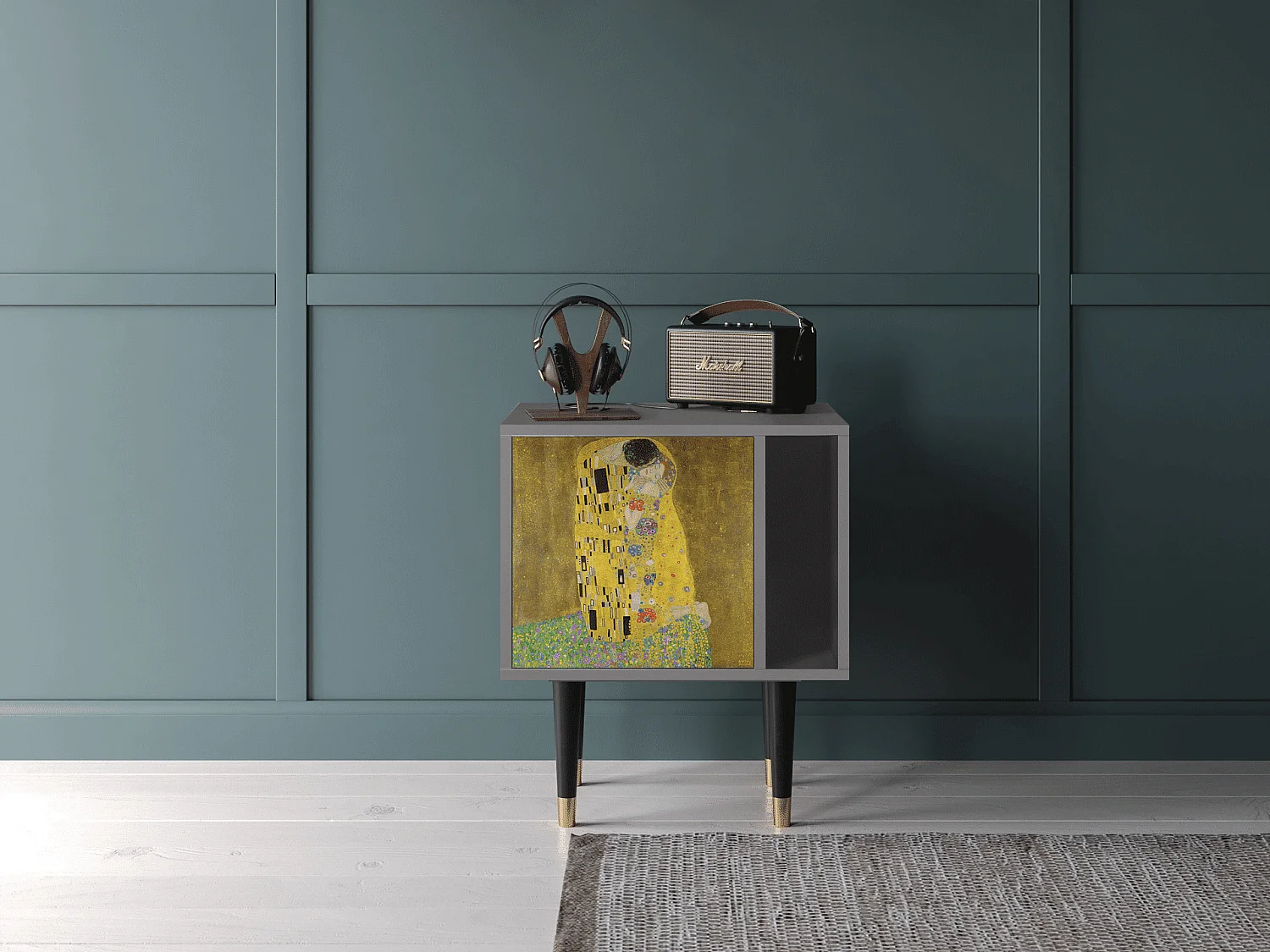 Table de nuit - 57х69х48 cm - S2 - The Kiss by Klimt , Gris