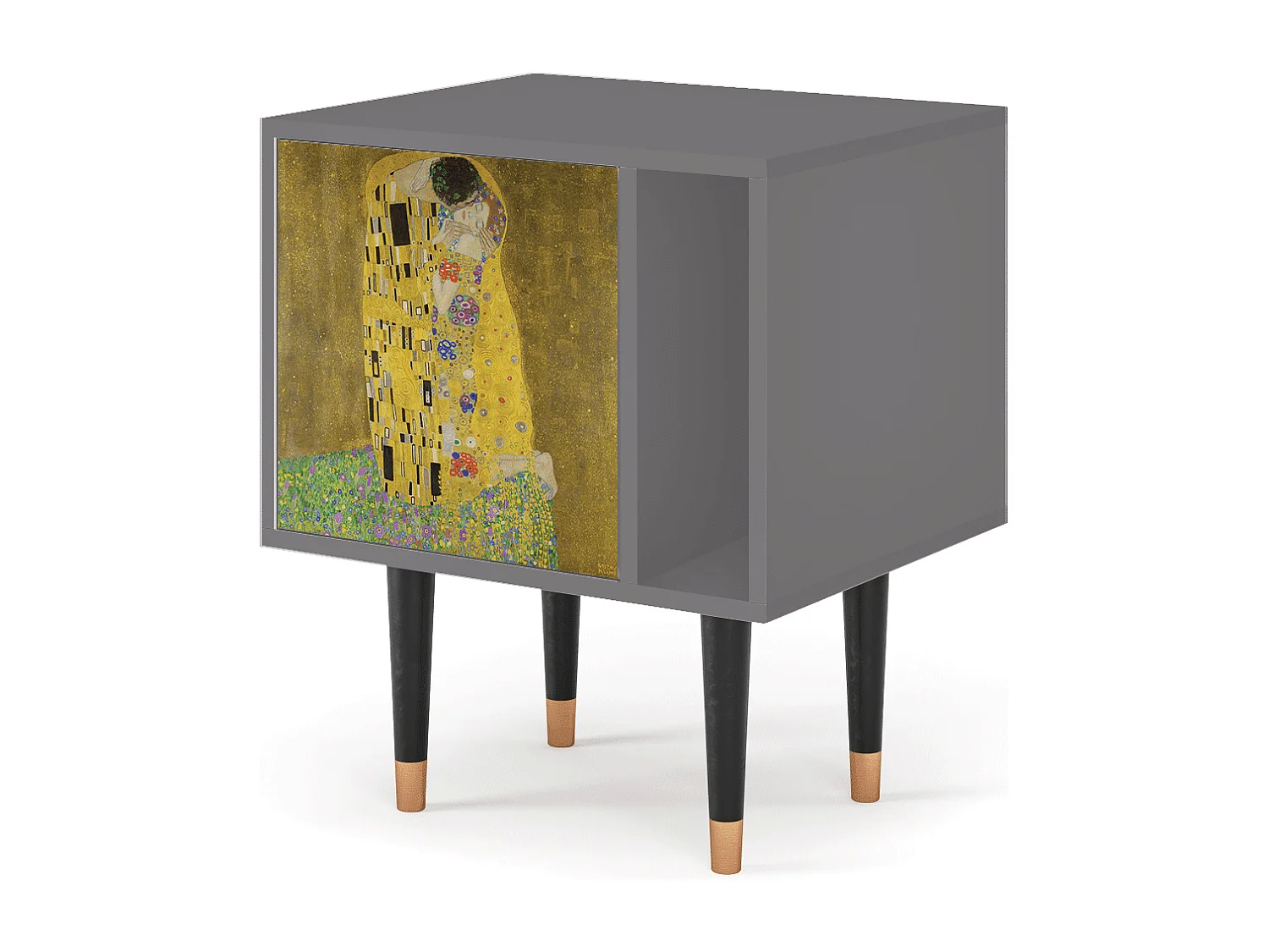 Criado-mudo - 57х69х48 cm - S2 - The Kiss by Klimt , Cinza