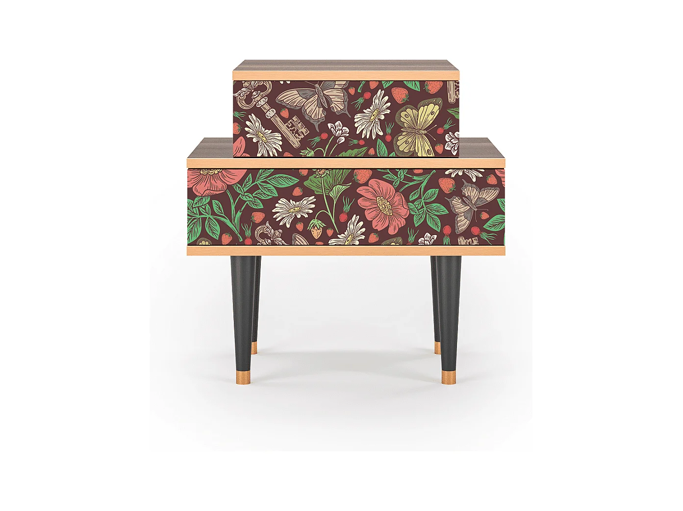 Comodino - 58х58х41 cm - NS1 - Alice in Wonderland, Noce