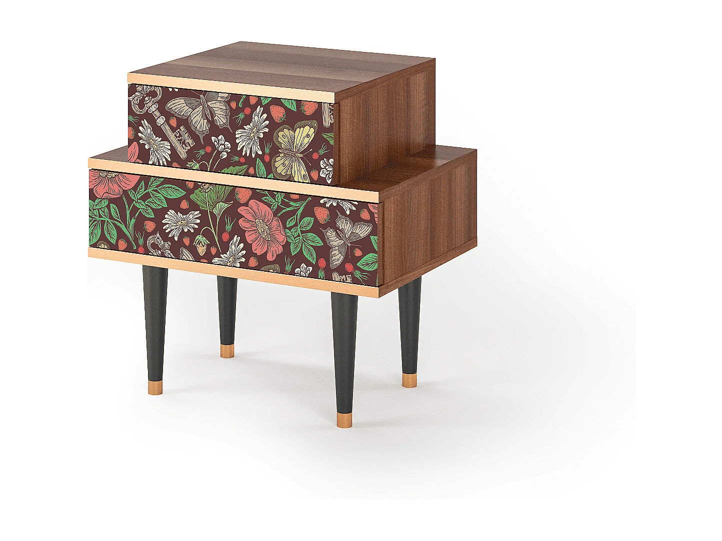 Comodino - 58х58х41 cm - NS1 - Alice in Wonderland, Noce