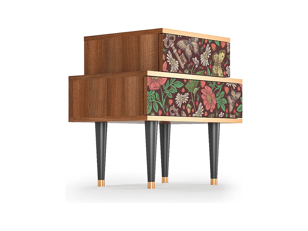 Comodino - 58х58х41 cm - NS1 - Alice in Wonderland, Noce