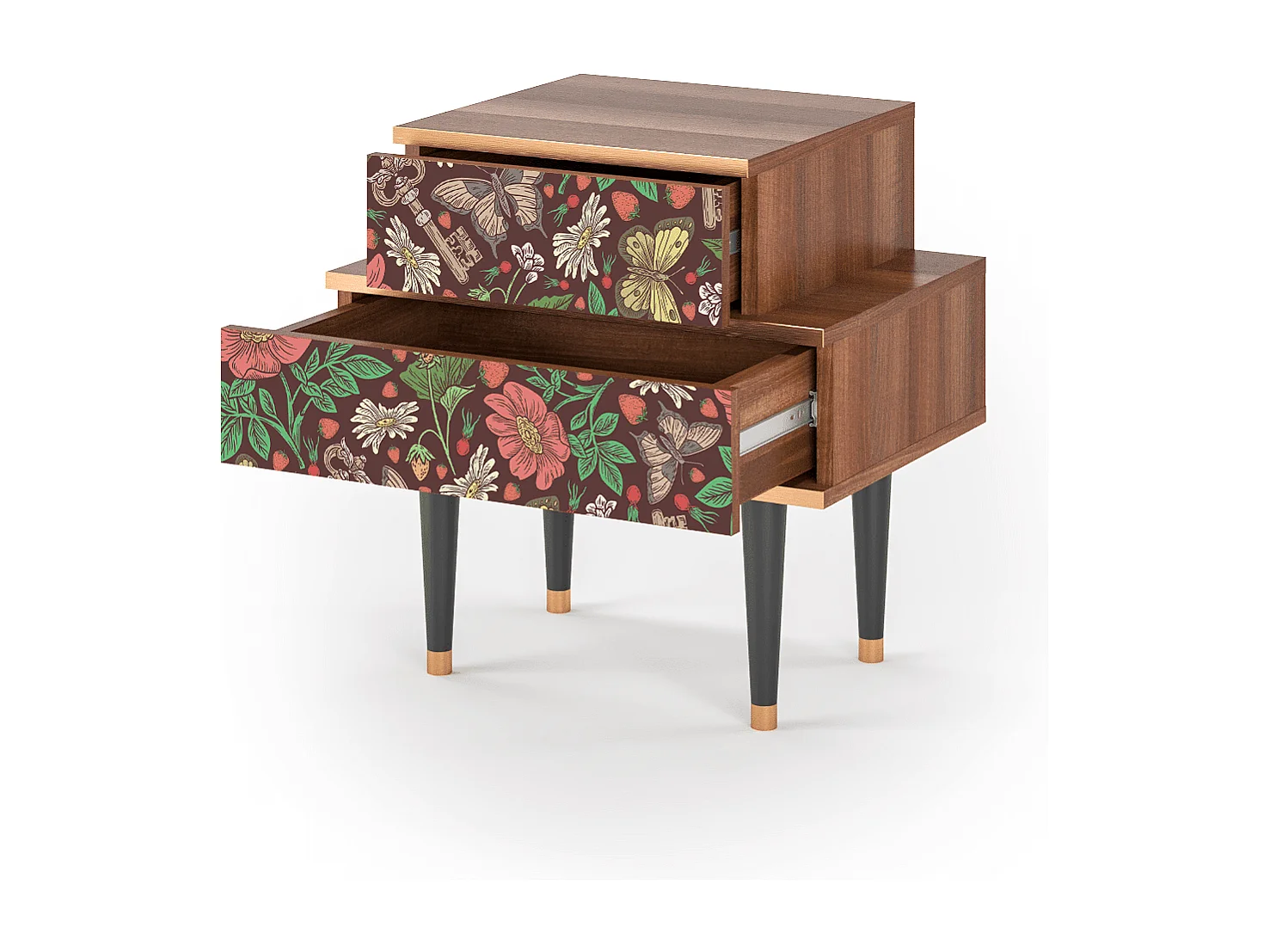 Comodino - 58х58х41 cm - NS1 - Alice in Wonderland, Noce