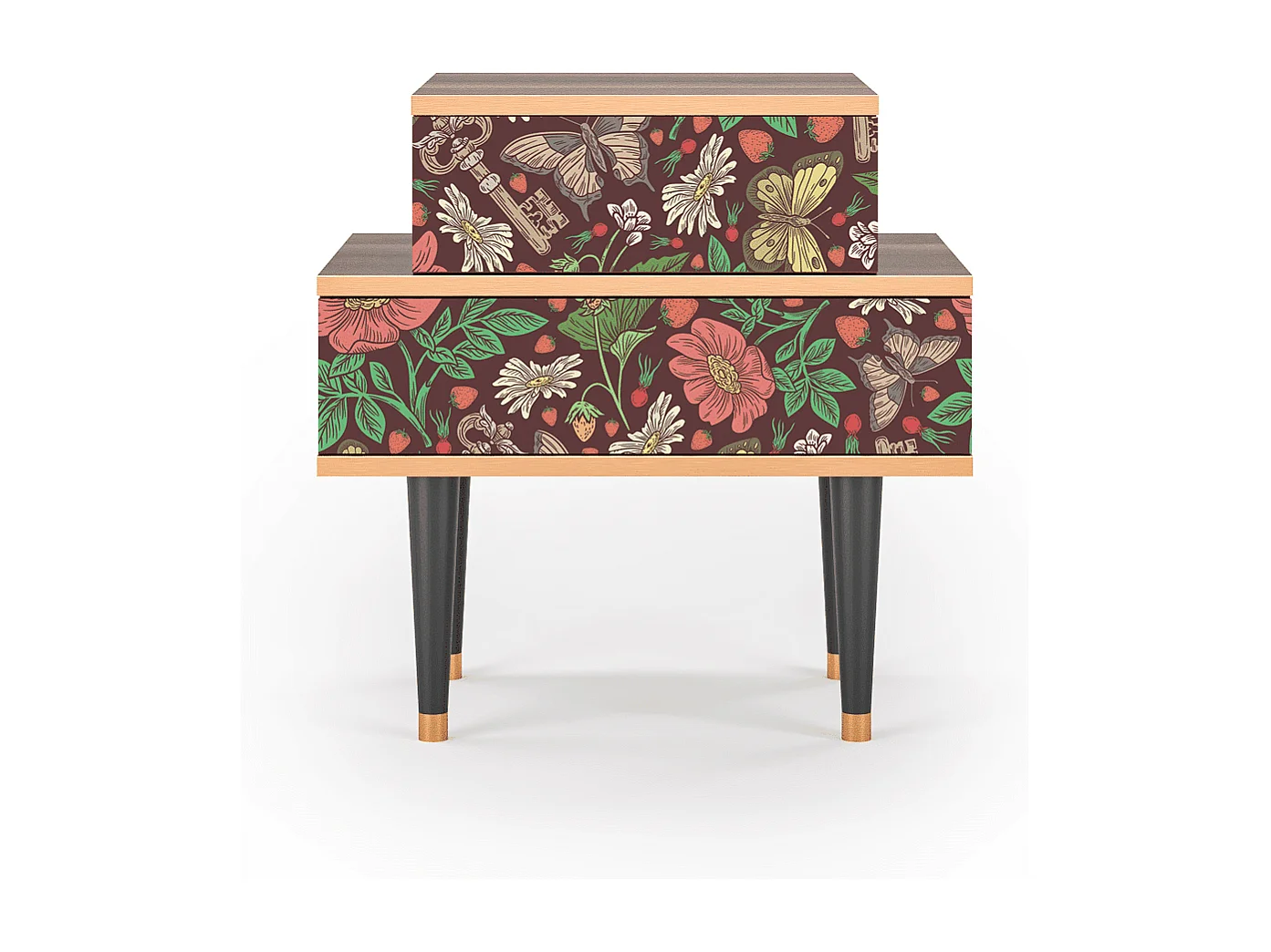 Table de nuit - 58х58х41 cm - NS1 - Alice in Wonderland, Noyer