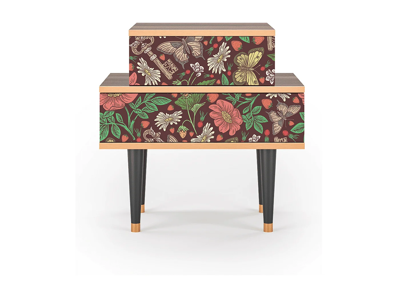 Table de nuit - 58х58х41 cm - NS1 - Alice in Wonderland, Noyer