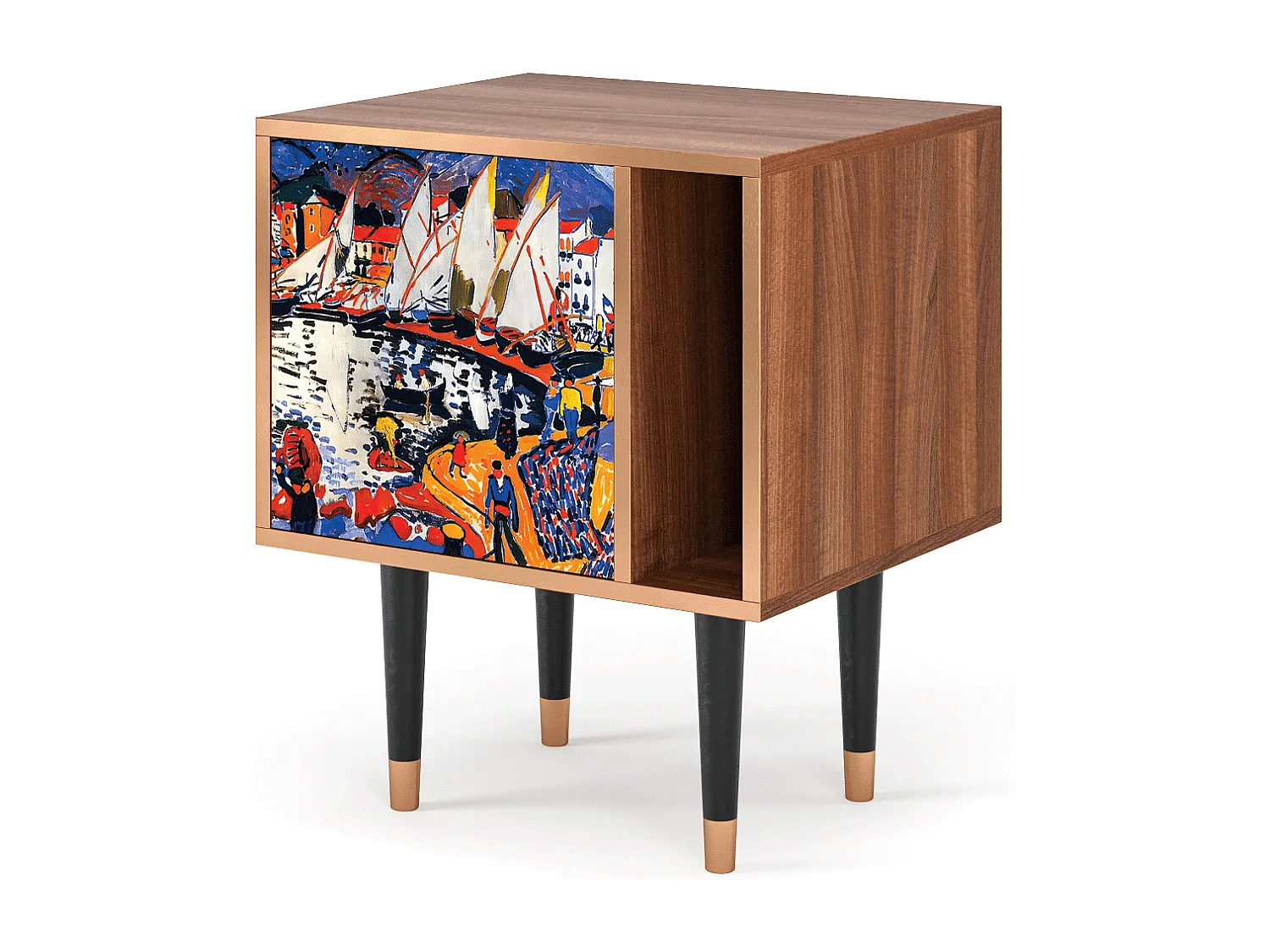 Table de nuit - 57х69х48 cm - S2 - Le Séchage des voiles , Noyer