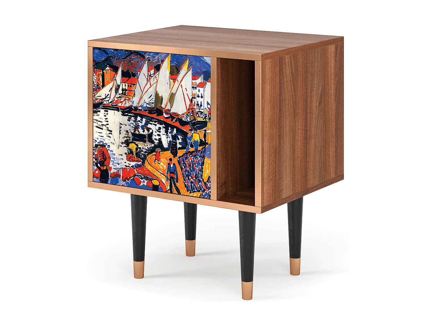 Table de nuit - 57х69х48 cm - S2 - Le Séchage des voiles , Noyer