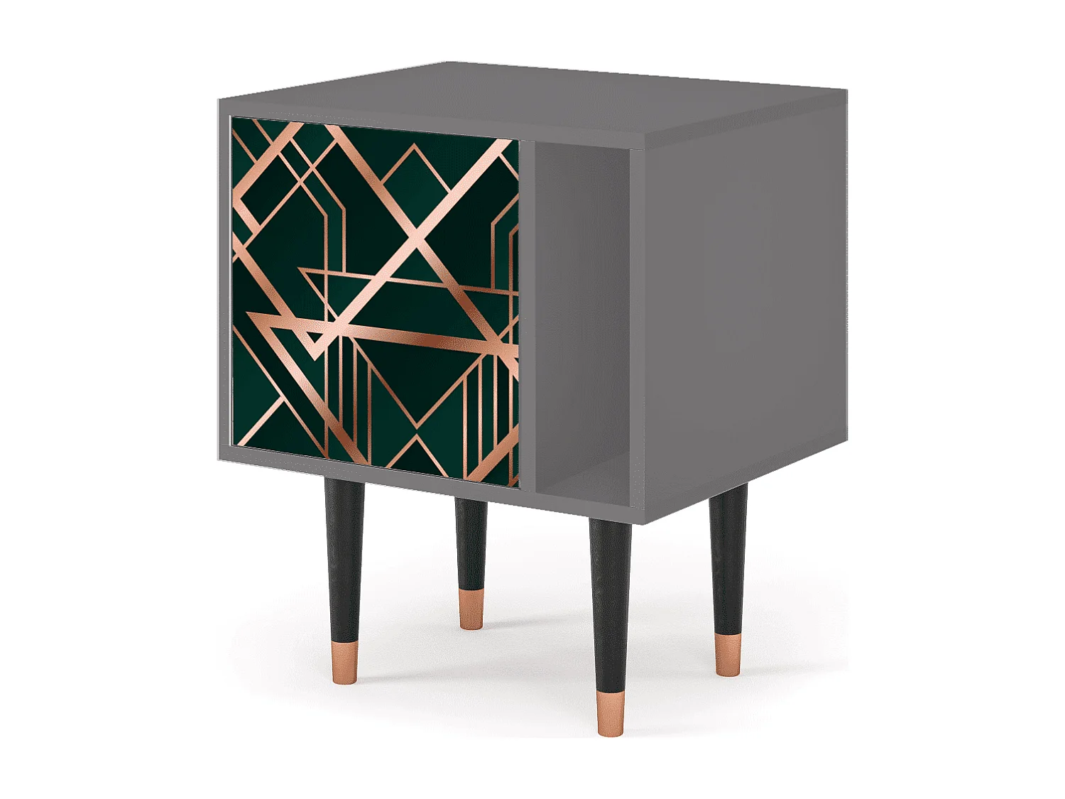 Table de nuit - 57х69х48 cm - S2 - Emerald Gatsby, Gris