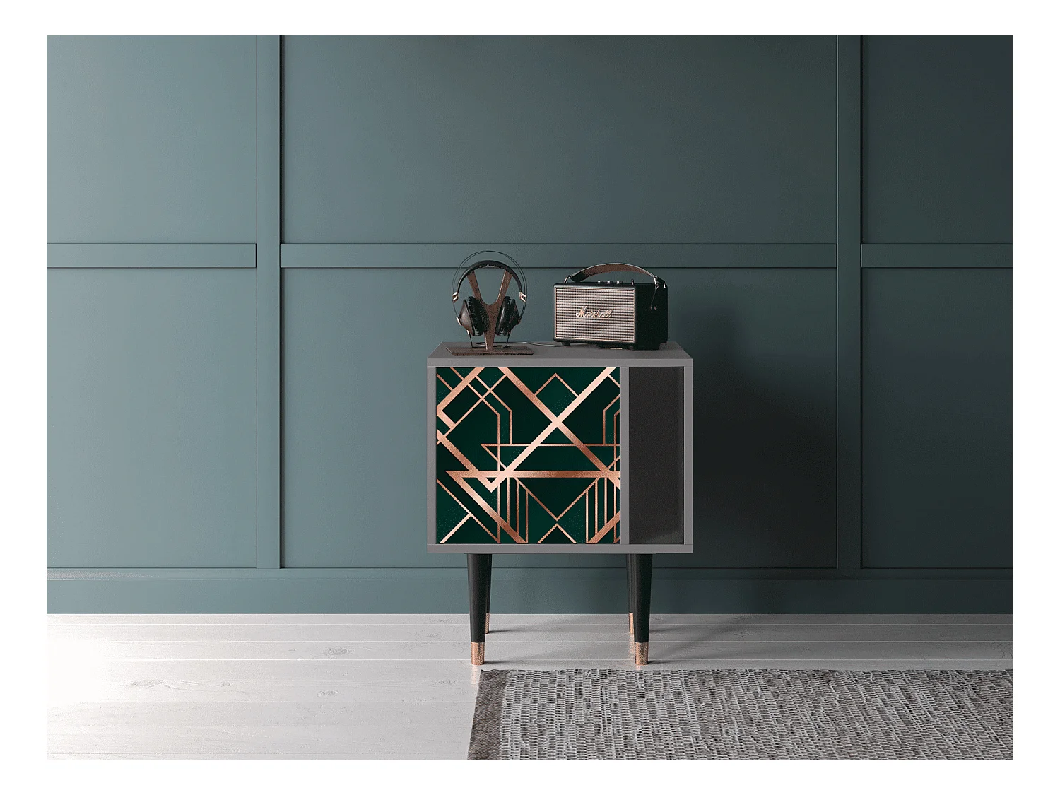 Nachttisch - 57х69х48 cm - S2 - Emerald Gatsby, Grau