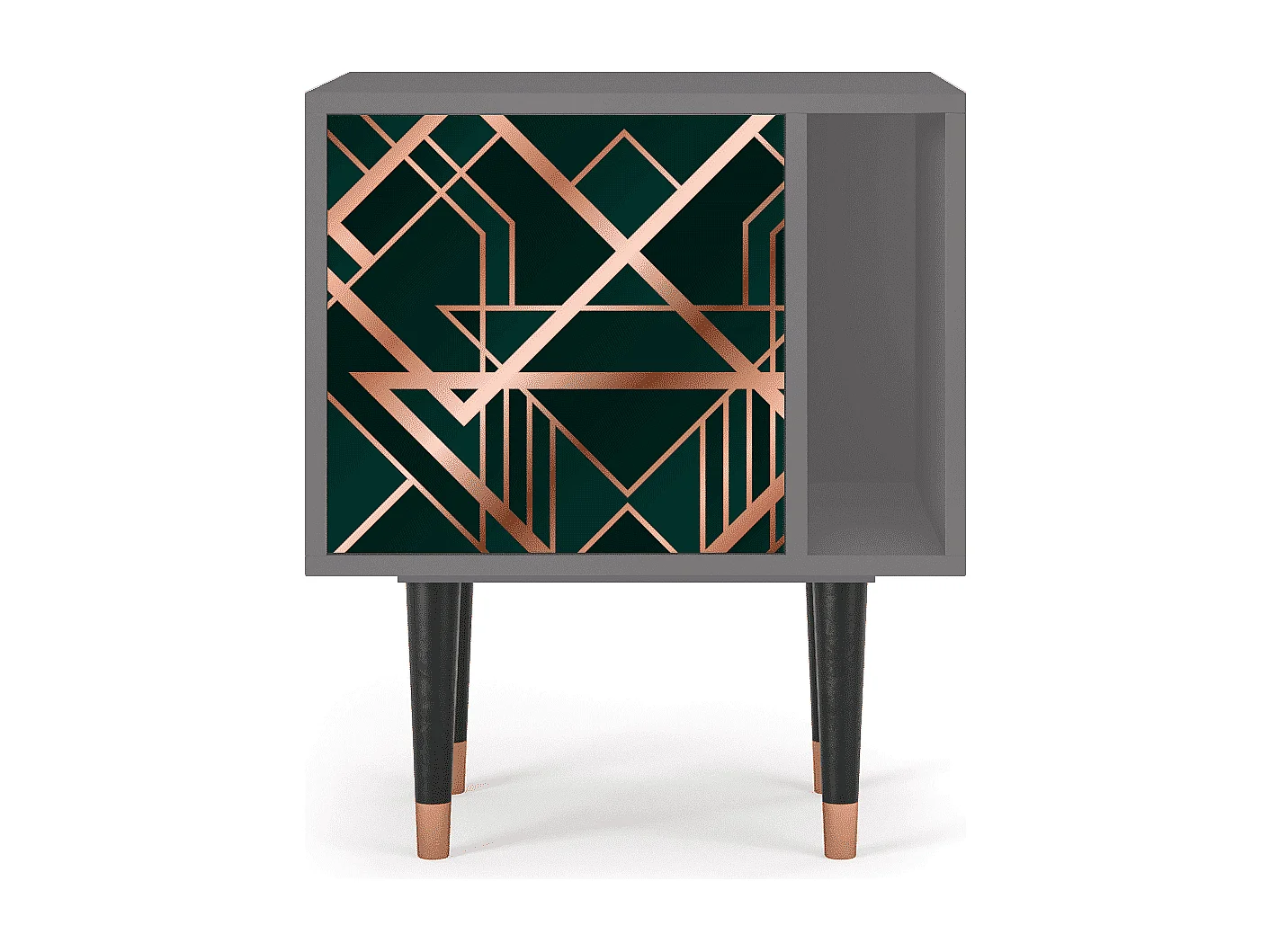 Mesita de noche - 57х69х48 cm - S2 - Emerald Gatsby, Gris