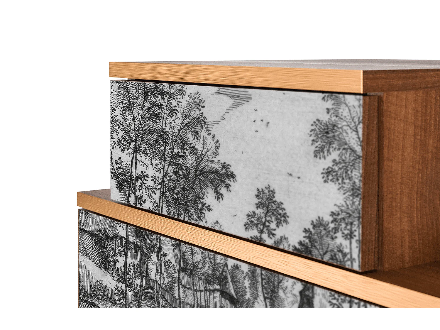 Table de nuit - 58х58х41 cm - NS1 - Village Road, Noyer