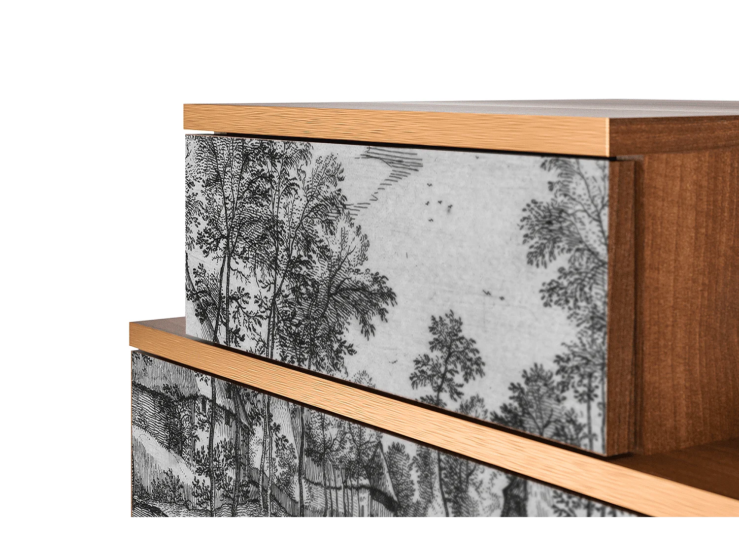 Criado-mudo - 58х58х41 cm - NS1 - Village Road, Nogueira