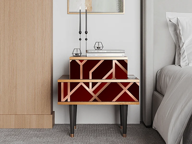 Table de nuit - 58х58х41 cm - NS1 - Velvet 1920's, Noyer