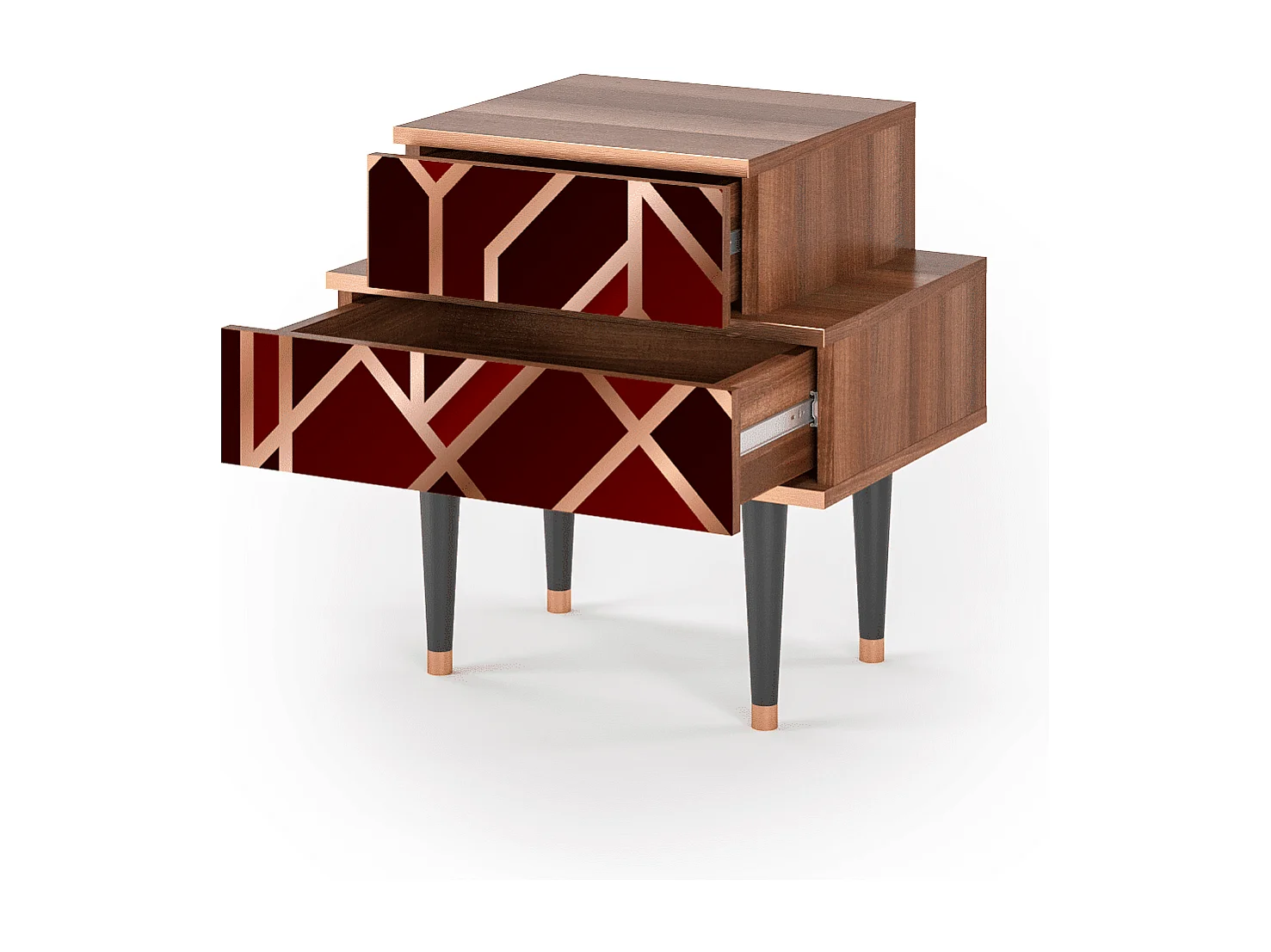 Table de nuit - 58х58х41 cm - NS1 - Velvet 1920's, Noyer