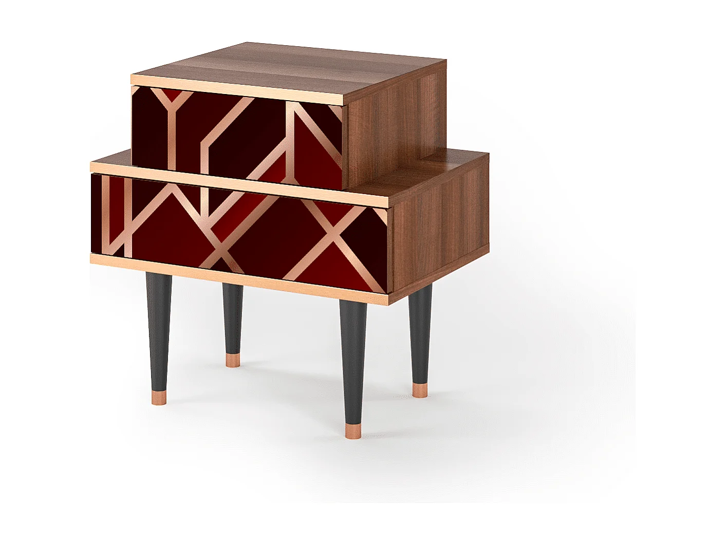 Table de nuit - 58х58х41 cm - NS1 - Velvet 1920's, Noyer