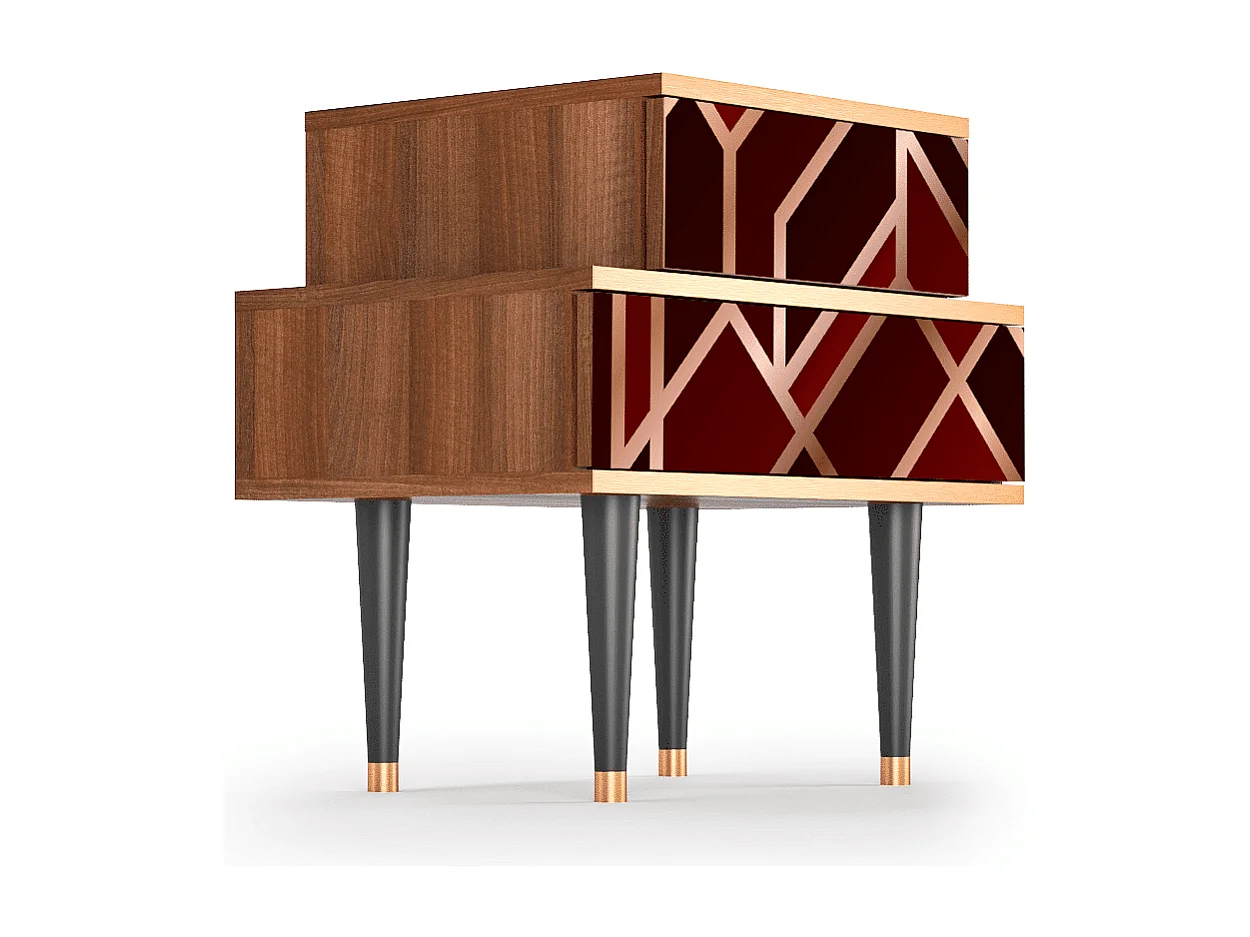 Table de nuit - 58х58х41 cm - NS1 - Velvet 1920's, Noyer