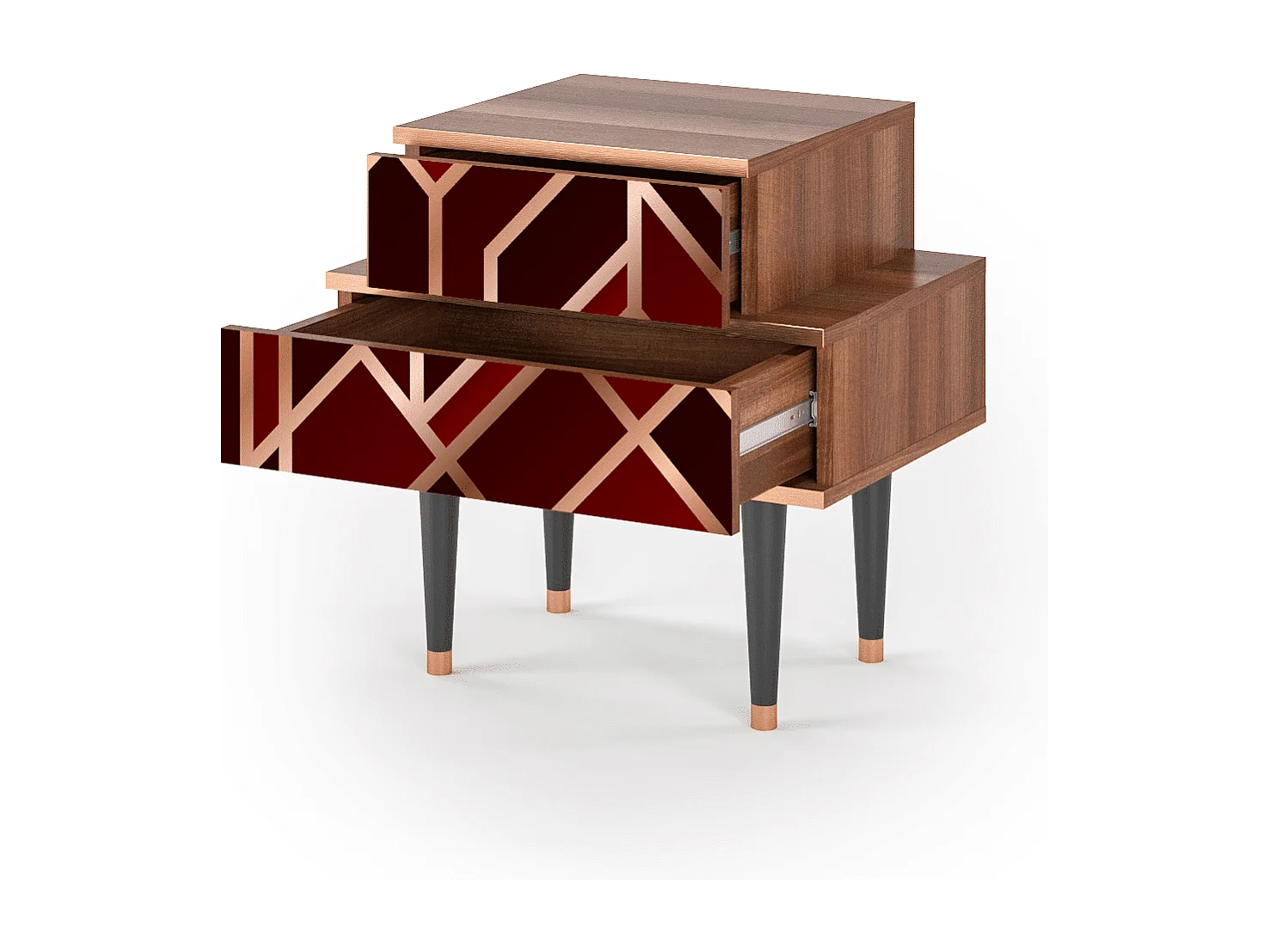 Table de nuit - 58х58х41 cm - NS1 - Velvet 1920's, Noyer